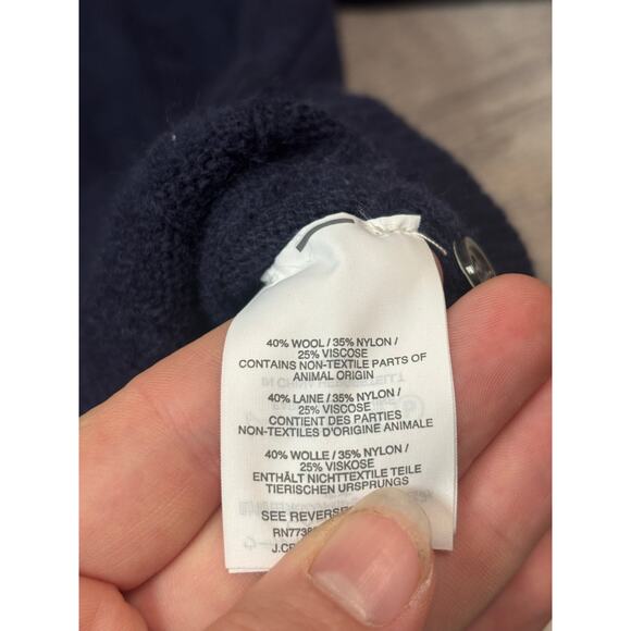 J.Crew Wool Blend Cable Knit Cardigan Navy Sweater - Picture 7 of 7